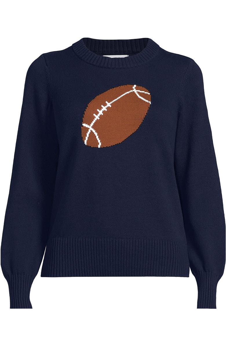Lands' End Drifter Sports Icon Sweater, Alternate, color, Football/Navy