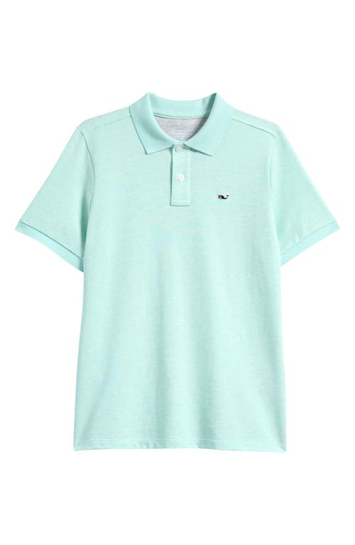 Vineyard Vines Kids' Edgartown Piqué Performance Polo In Aqua Haze