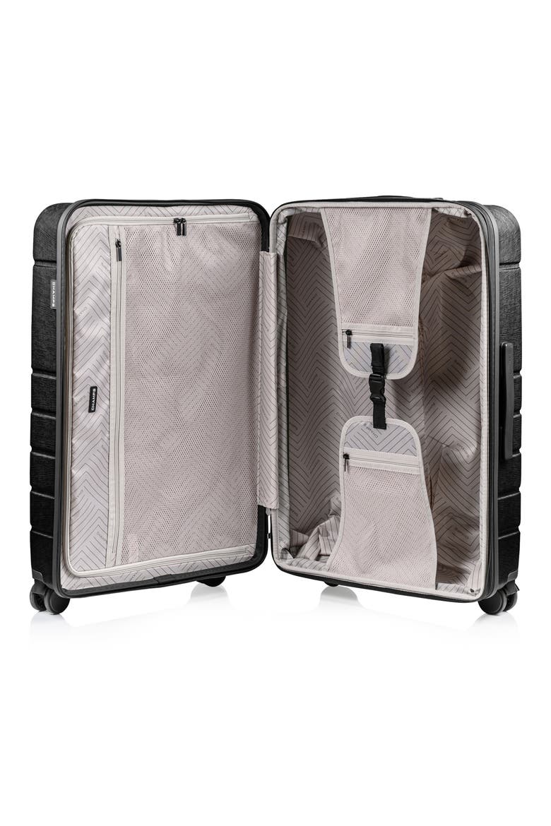Linen II 3-Piece Hardside Luggage Set, Alternate, color, BLACK