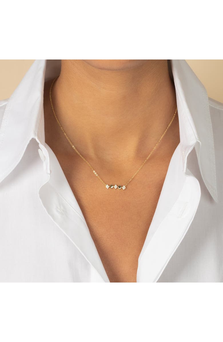 BY ADINA EDEN Solid/Pave Diamond Shape Bar Necklace, Alternate, color, 
