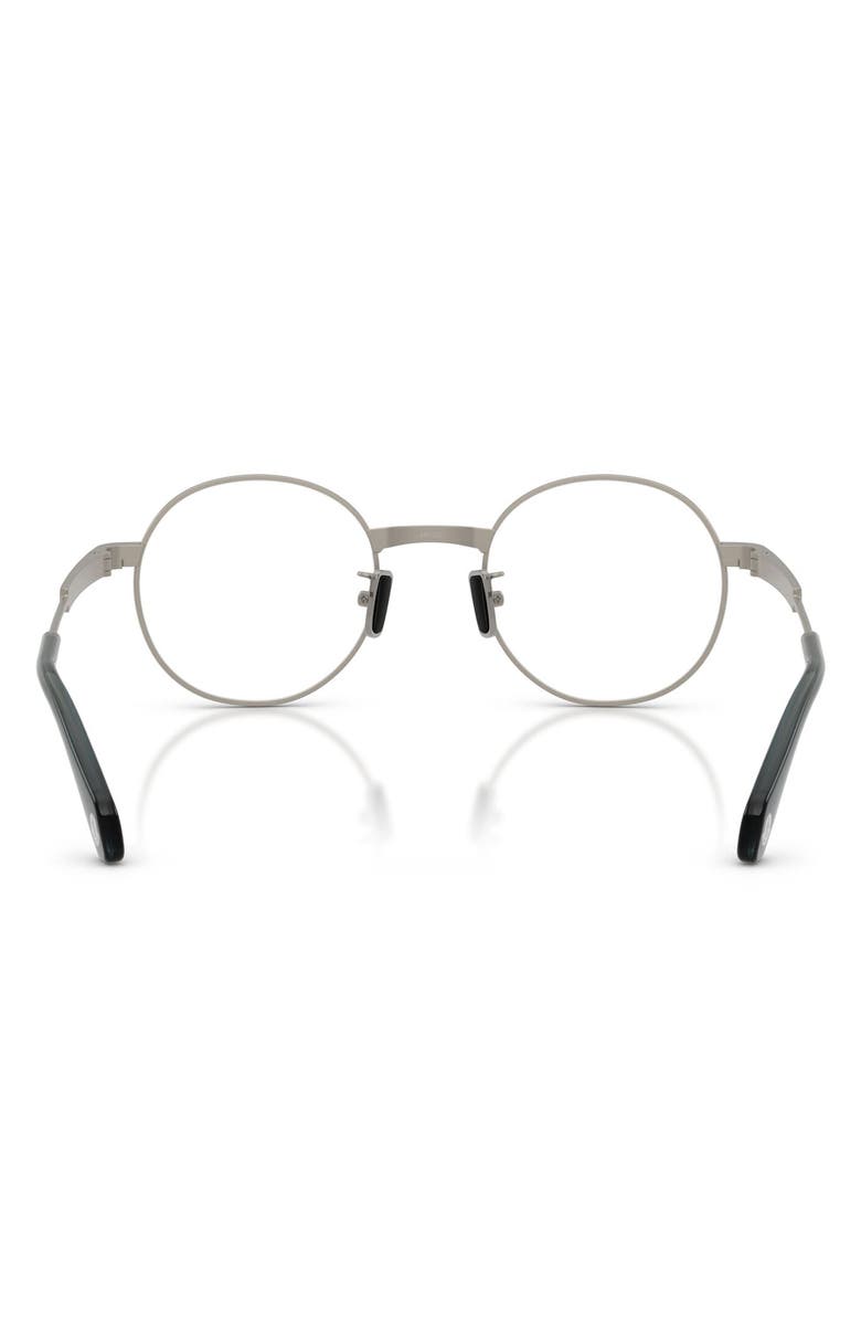 Moncler Suffuse 49mm Round Sunglasses, Alternate, color, Silver / Mirror Blue