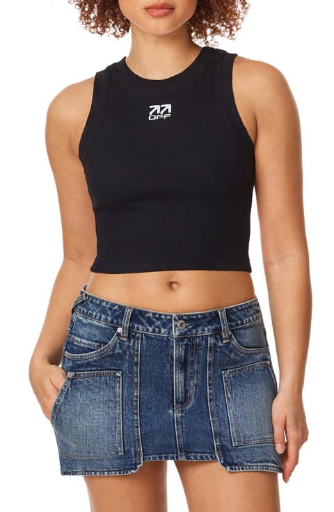 Graphic Rib Crop Tank