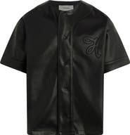 Hudson Jeans Faux Leather Baseball Jersey