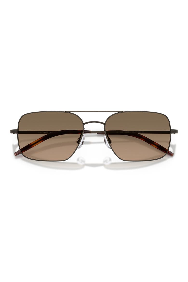 55mm Victory II Polarized Rectangular Sunglasses, Alternate, color, PEWTER / SANDSTONE