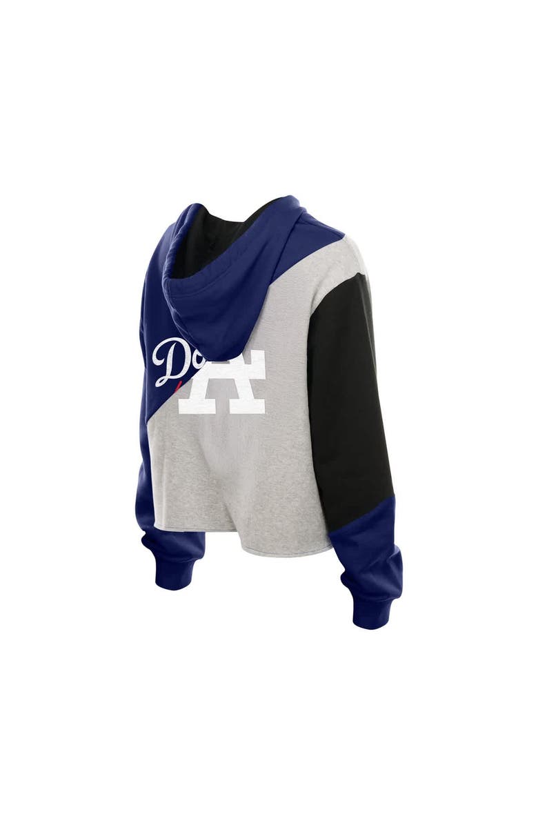 New Era Women's New Era Los Angeles Dodgers Upcycled Color Block Cropped Boxy Hoodie, Alternate, color,