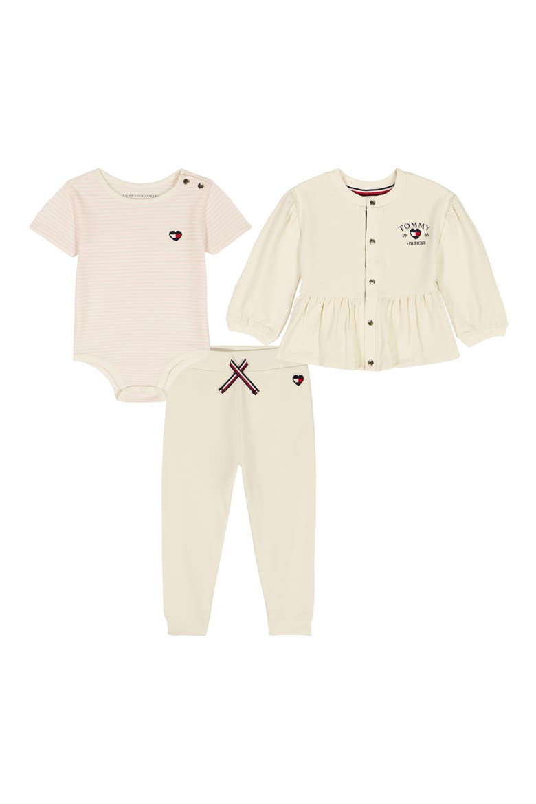 3-Piece Jacket, Bodysuit & Joggers, Main, color, IVORY