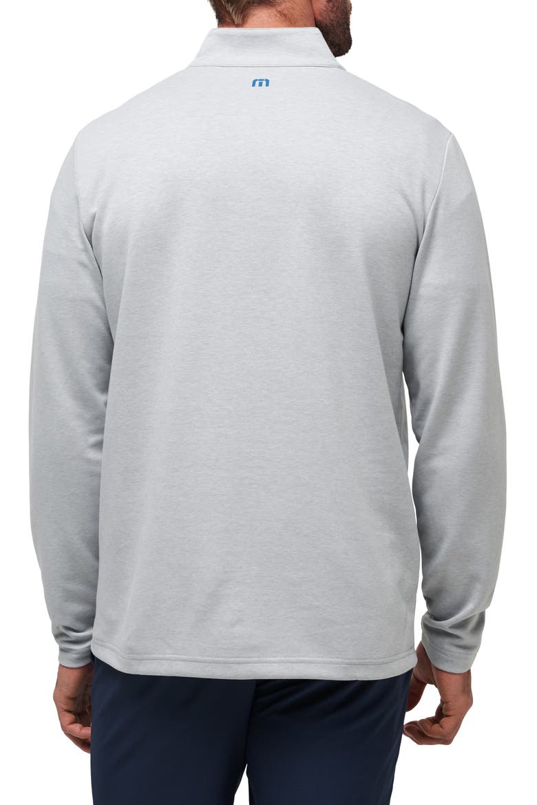 Upgraded Chest Stripe Half Zip Pullover, Alternate, color, HEATHER LIGHT GREY