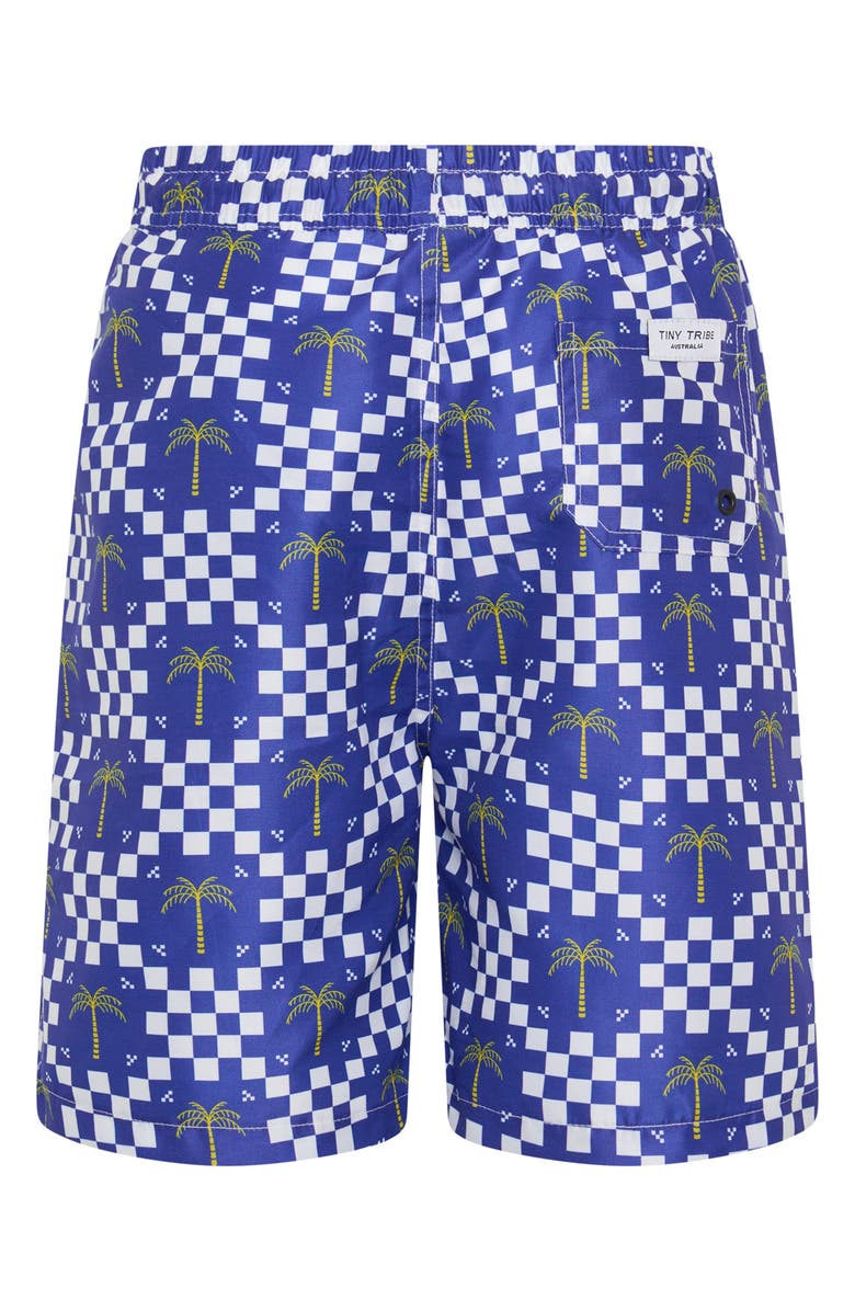 TINY TRIBE Kids' Print Swim Trunks, Alternate, color, Blue Multi