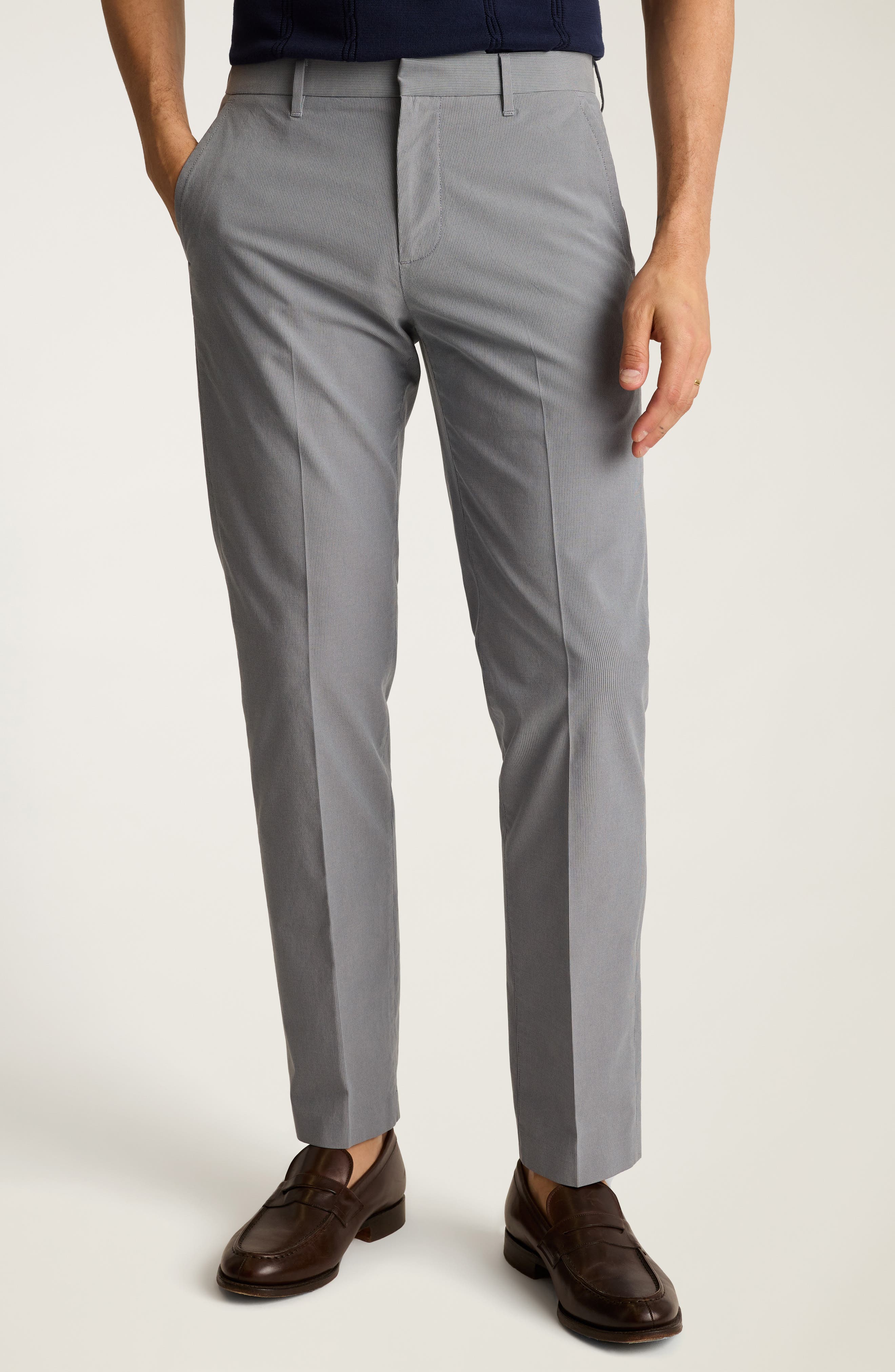 selected TUESDAY GREY BLUE FINE STRIPE