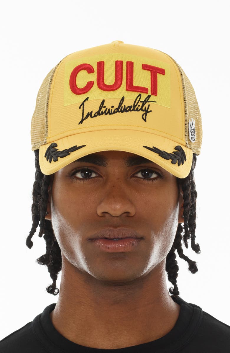Cult of Individuality Racing Logo Trucker Hat, Alternate, color, 