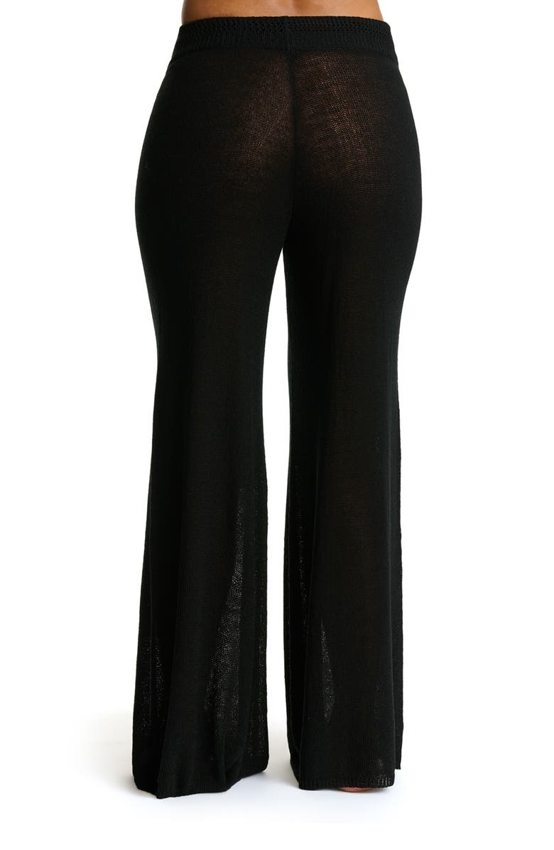 Naked Wardrobe Oversize Wide Leg Knit Pants, Alternate, color, Black