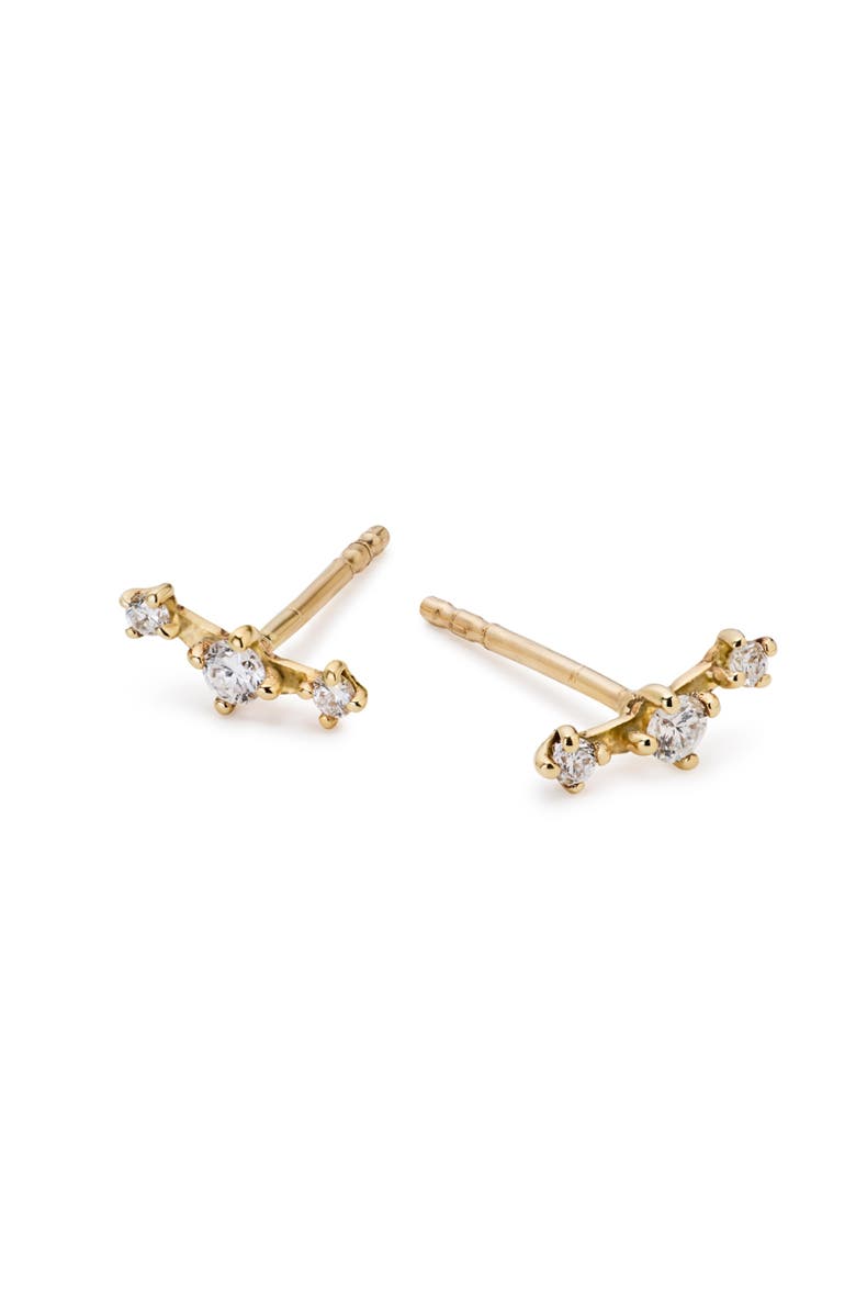 Ana Luisa Gold Stud Earrings - Triple Diamond Studs, Alternate, color, Gold