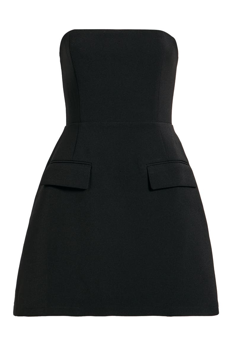 The Ultimate Muse Strapless Minidress with Pockets, Alternate, color, BLACK