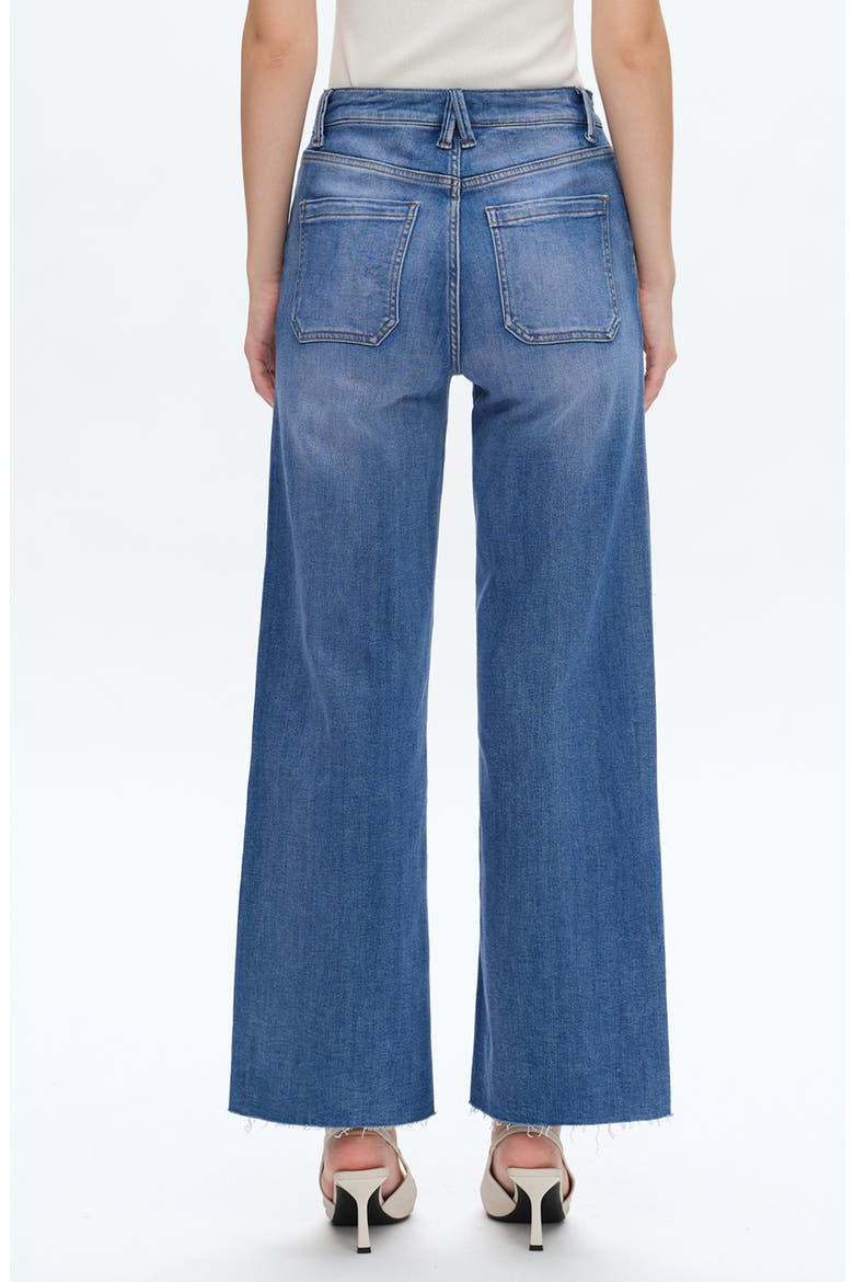 Jess Seamed High Waist Raw Hem Ankle Straight Leg Jeans, Alternate, color, BLUELOVER