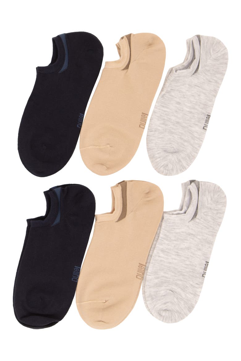 Assorted 6-Pack Super No-Show Socks, Main, color, BEIGE MULTI