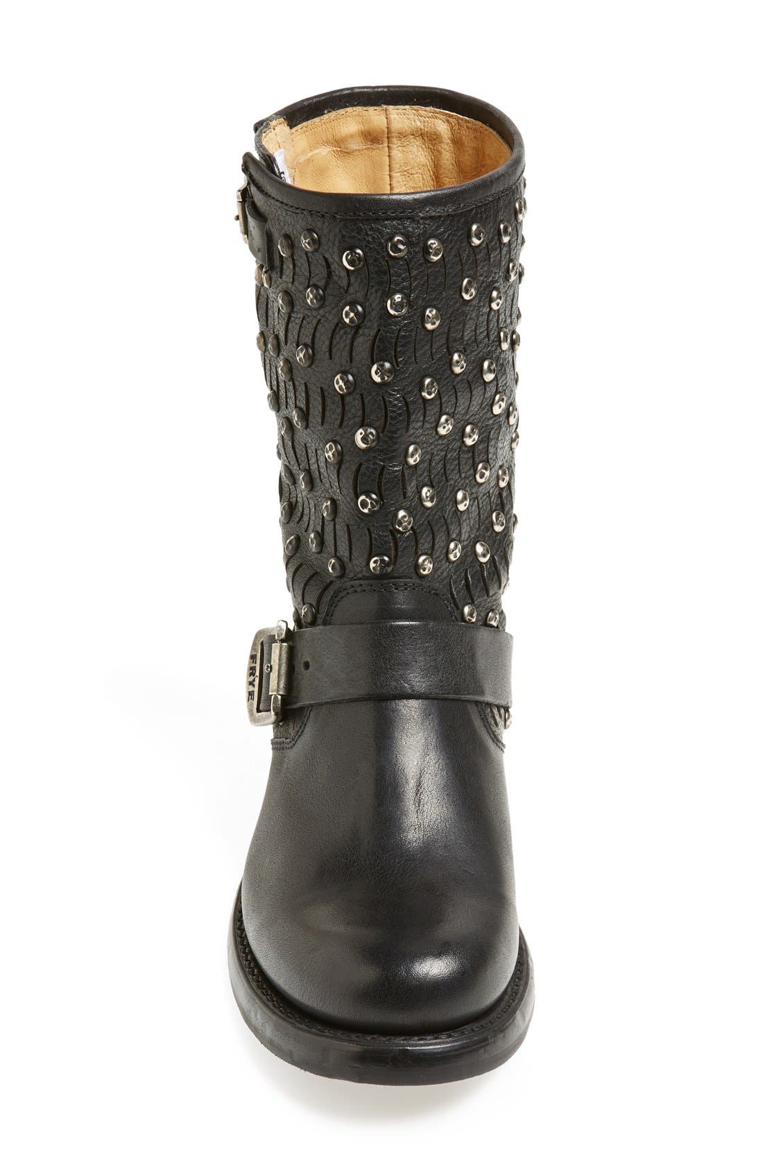 Frye 'Jenna Cut Stud' Short Moto Boot, Alternate, color, 
