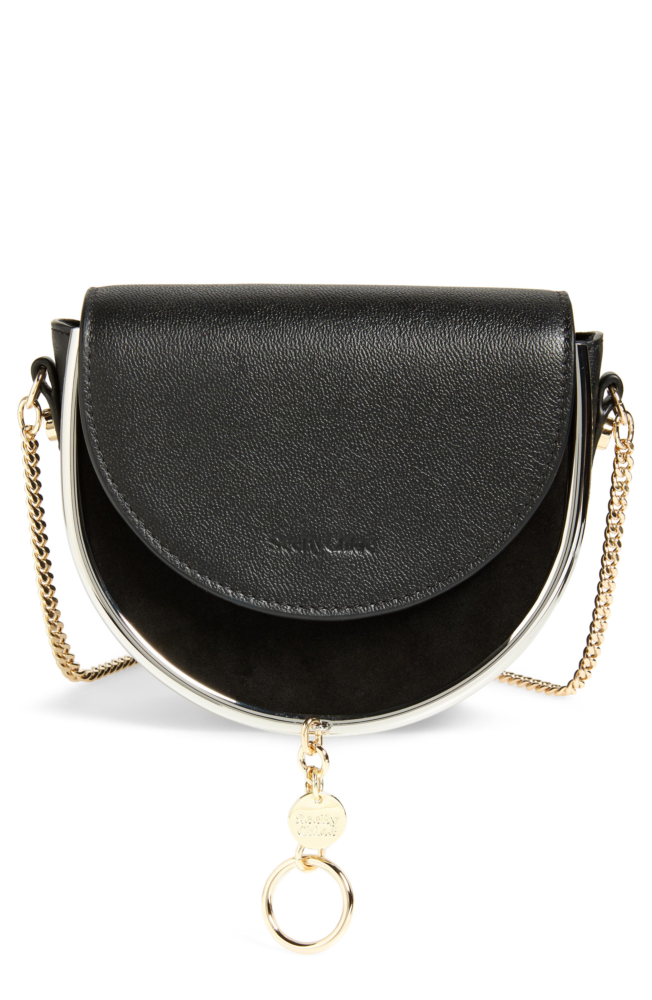 See by Chloé Mara Leather Saddle Bag, Main, color, 