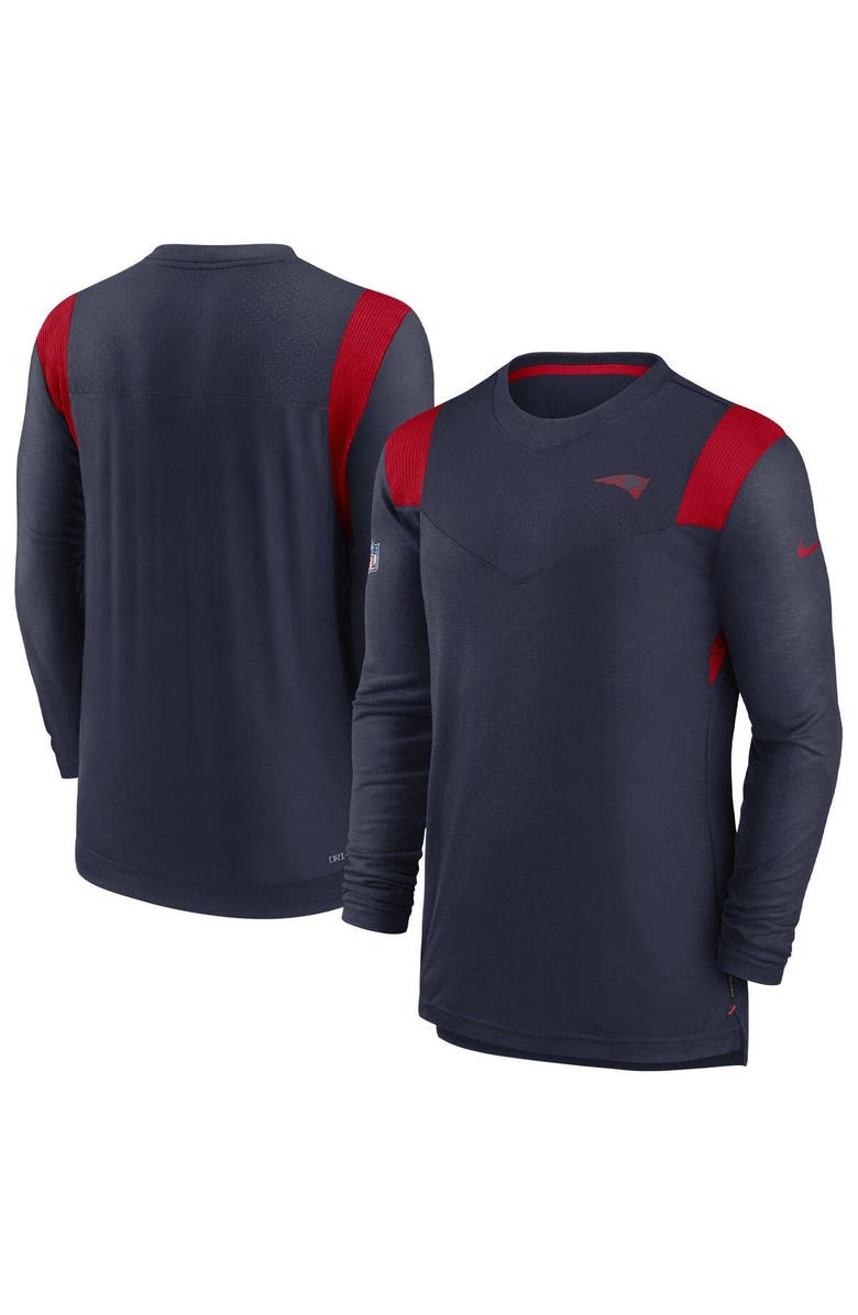 Nike Men's Nike Navy New England Patriots Sideline Tonal Logo Performance Player Long Sleeve T-Shirt, Main, color, Navy