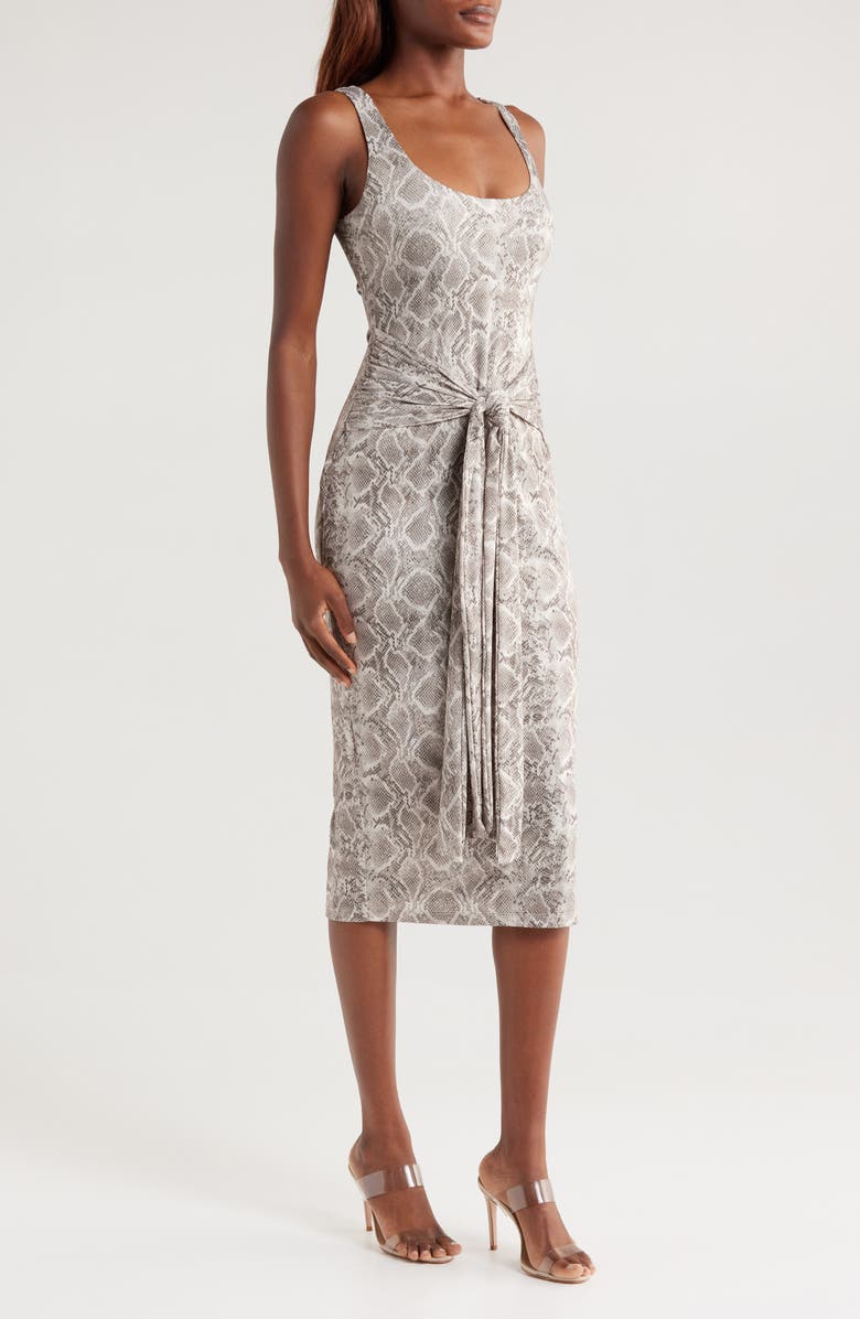 Good American Slinky Ruched Sleeveless Jersey Midi Dress, Alternate, color, Ssp Print001