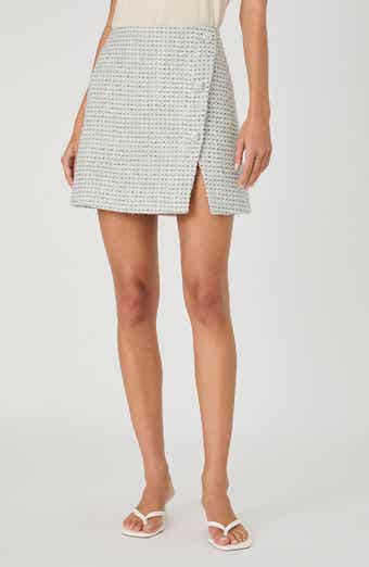 French Connection Tweed Faux Wrap Miniskirt