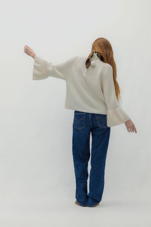 Naked Cashmere Luxe Puff Turtleneck In Gray