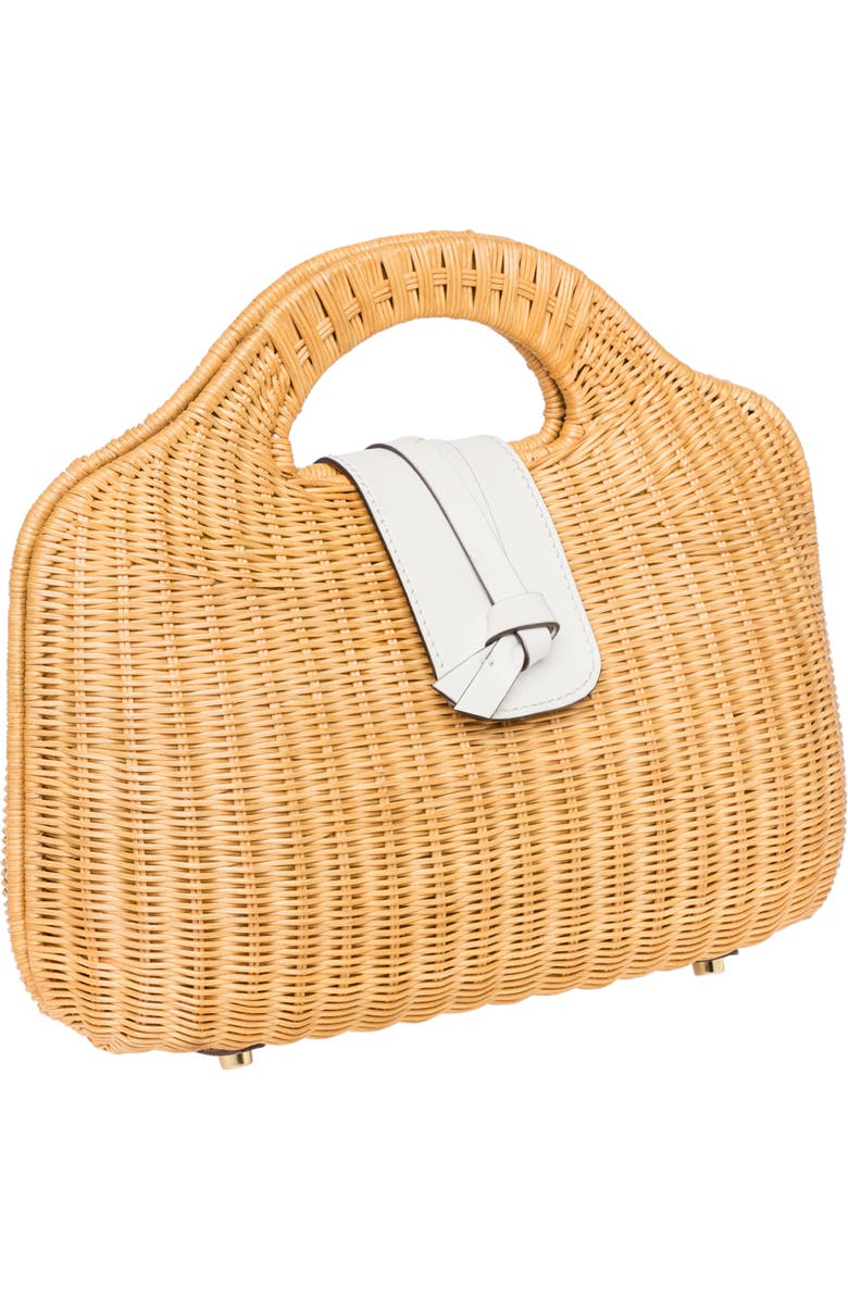 Rafe New York Gen Cut Out Handle Clutch, Alternate, color, White / Natural