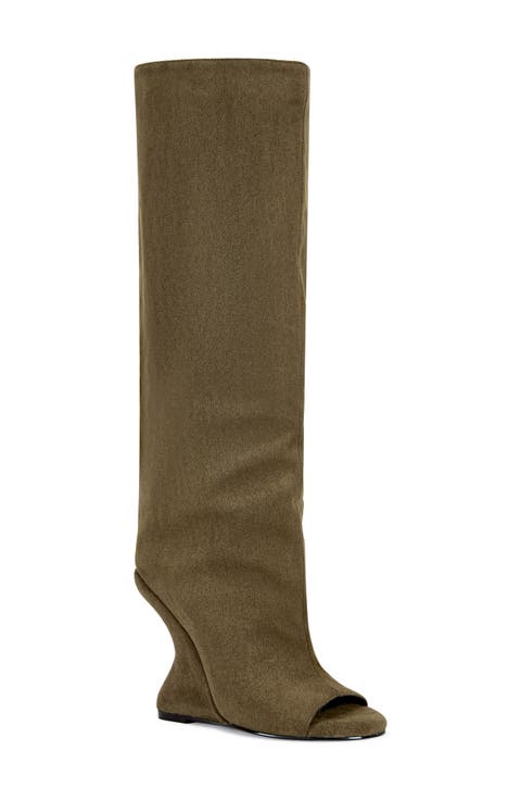 Vincent Knee High Open Toe Boot (Women)