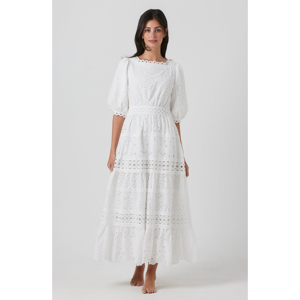 By Tess Collection Isla Dress In White