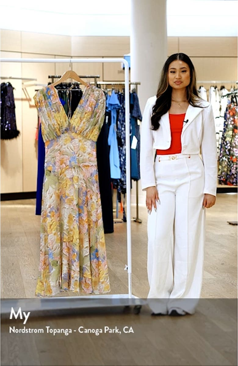 Floral Pleated Bodice Midi Dress, sales video thumbnail