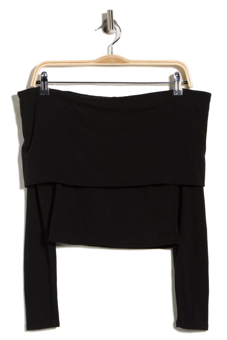 Josie Off the Shoulder Top, Alternate, color, BLACK