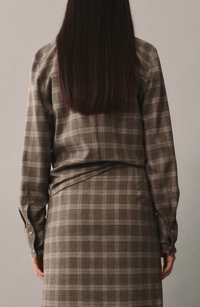 MANGO Check Snap-Up Overshirt, Alternate, color,