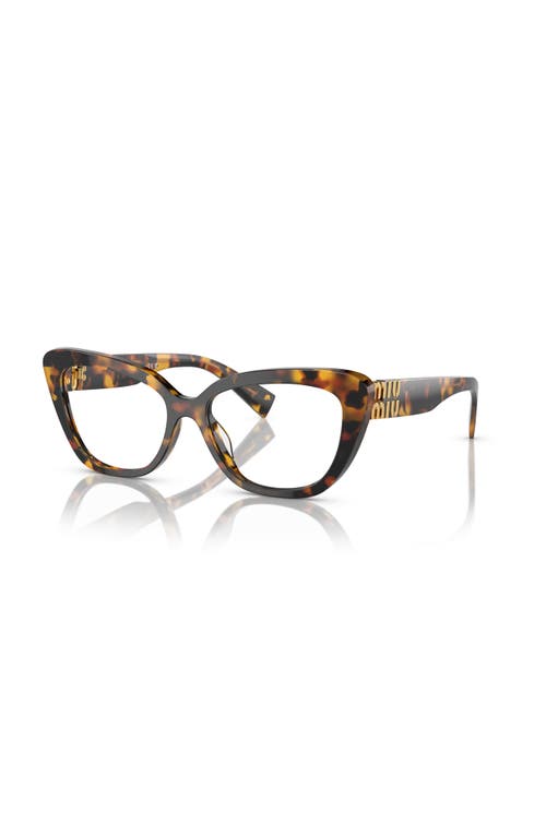 Miu Miu 55mm Cat Eye Optical Glasses In Brown