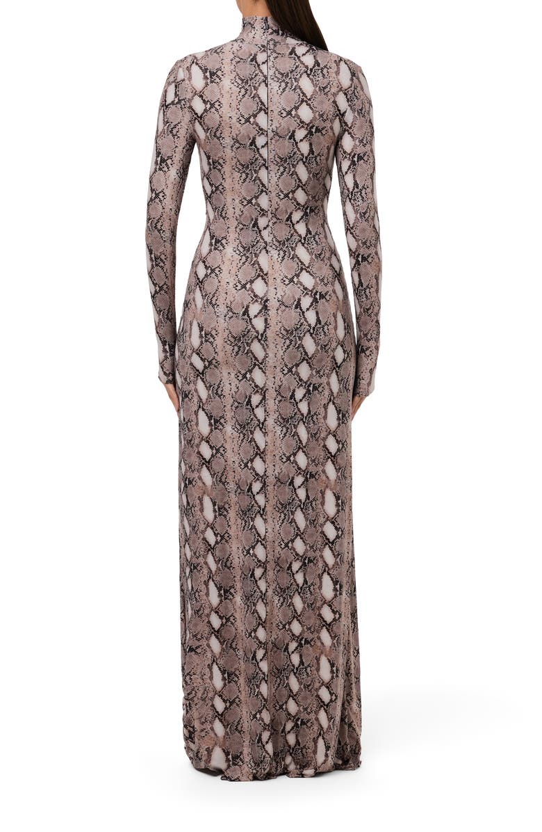 Naked Wardrobe Snake Print Long Sleeve Maxi Dress, Alternate, color, 