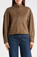 MAX STUDIO Faux Suede Full Zip Jacket