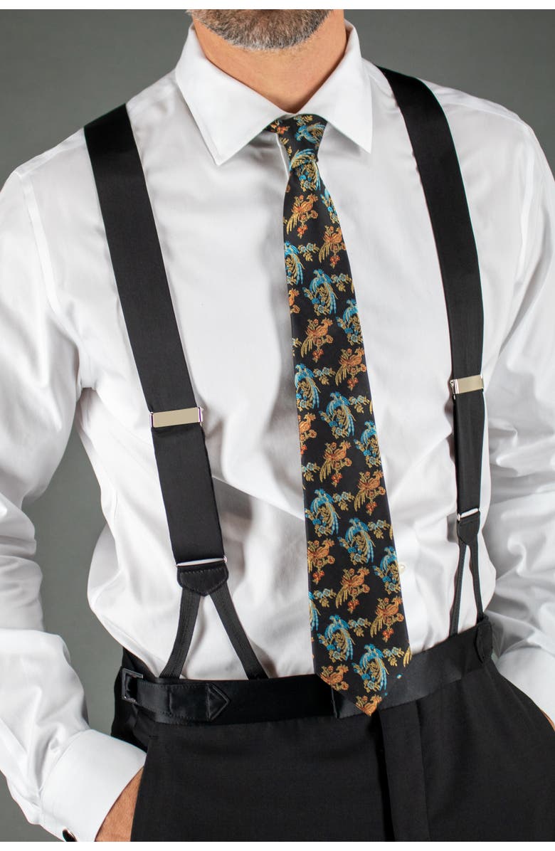 Trafalgar Birds of Prosperity Necktie, Alternate, color, Black