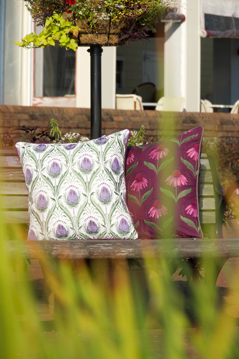 Coneflower Deco Pattern Accent Throw Pillow 20" x 20", Alternate, color, Purple