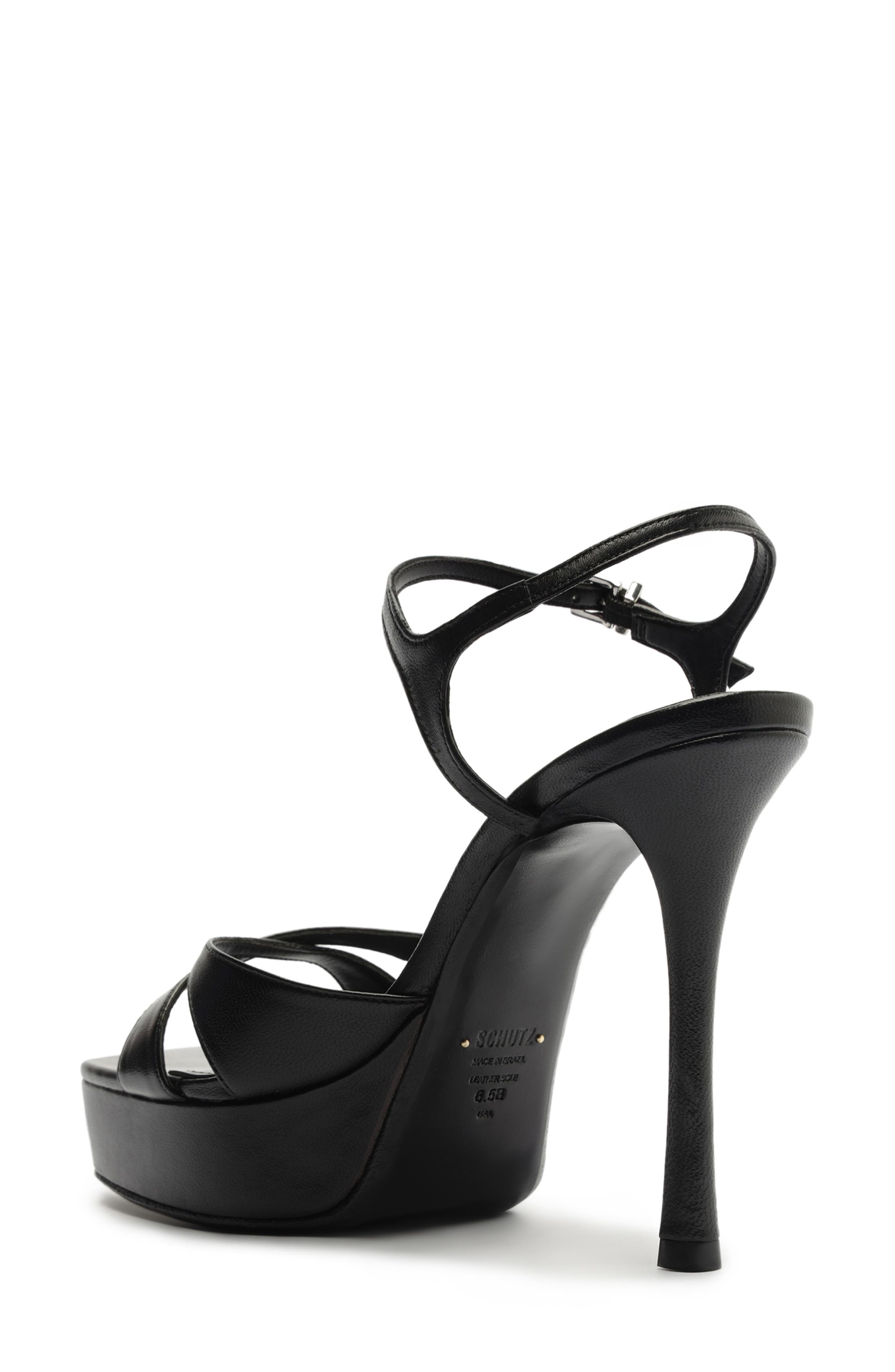 Schutz Maxine Ankle Strap Platform Sandal, Alternate, color, Black