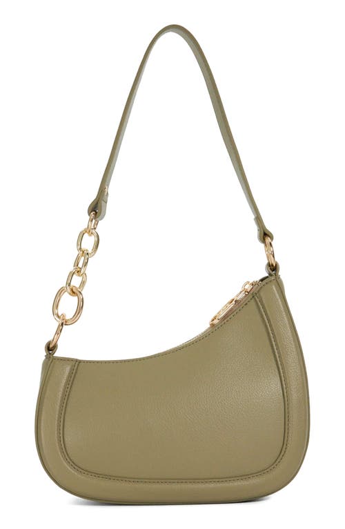 Dune London Direction Suede Shoulder Bag In Khaki