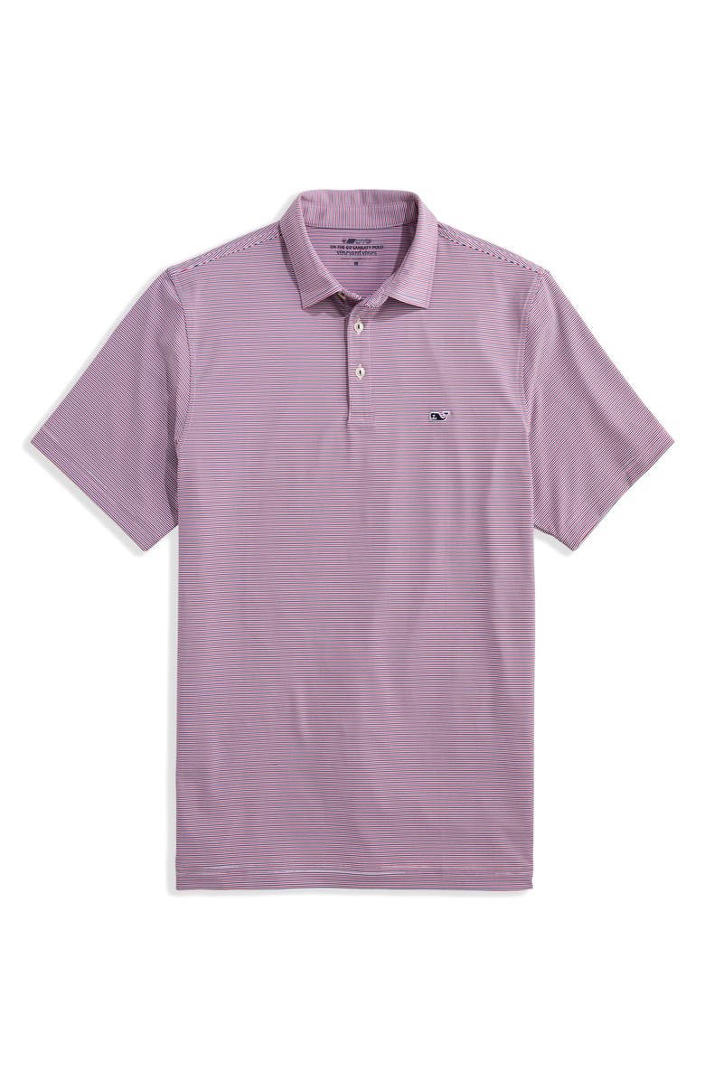 vineyard vines Anegada Stripe Sankaty Performance Polo, Main, color, White/ Red/ Moonshine