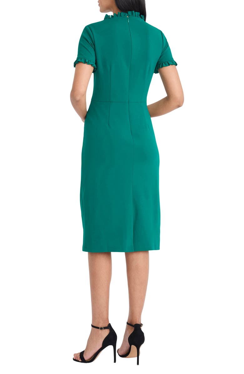 Maggy London Ruffle Short Sleeve Pocket Sheath Dress, Alternate, color, Aventurine