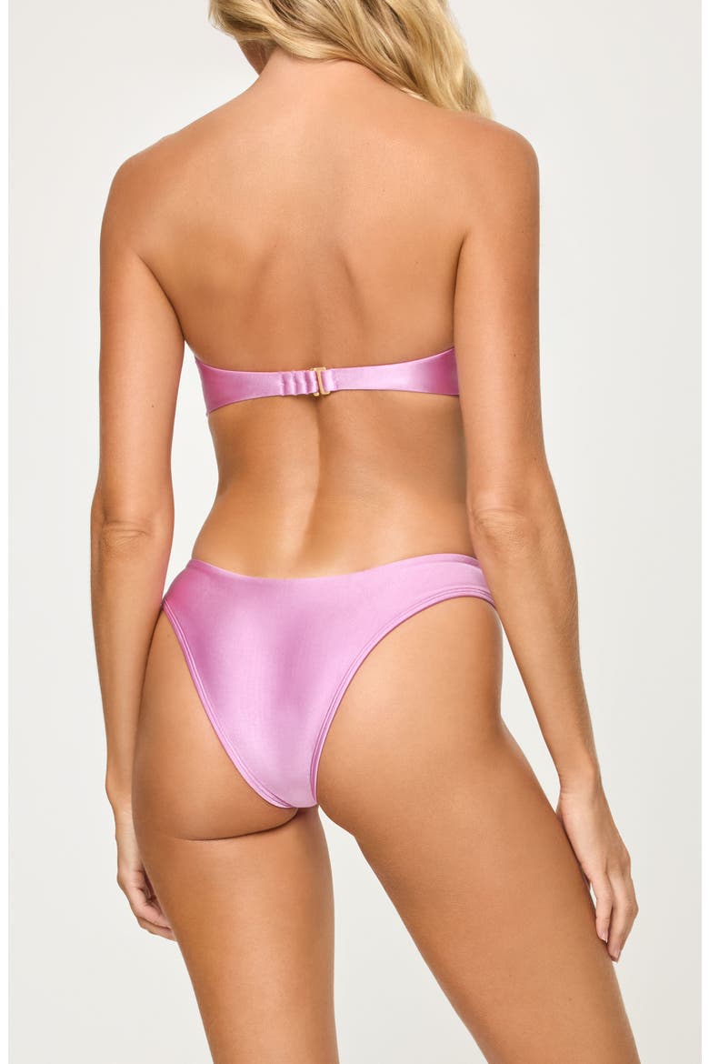 Luminescent Strapless Bikini Top, Alternate, color, MAUVE