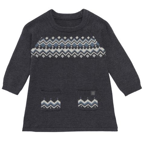 Dark Grey Heather Fair Isle Dress (Baby)