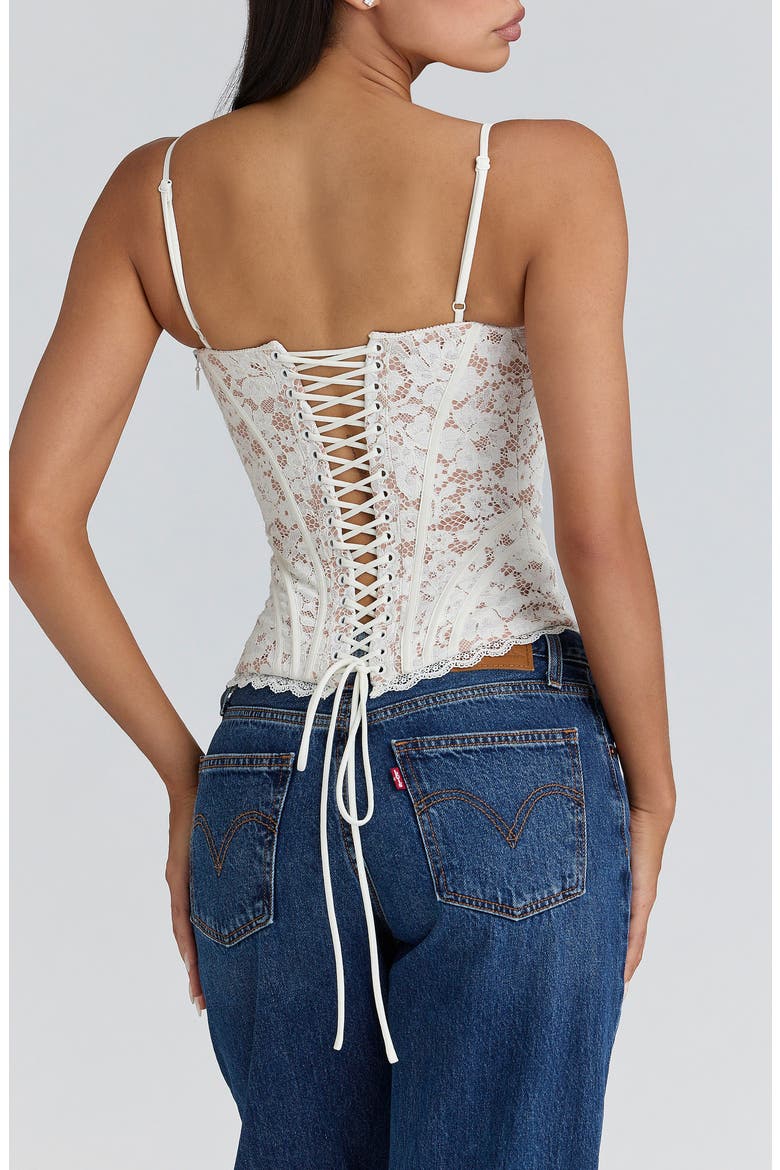 Rania Lace Corset Top, Alternate, color, WHITE