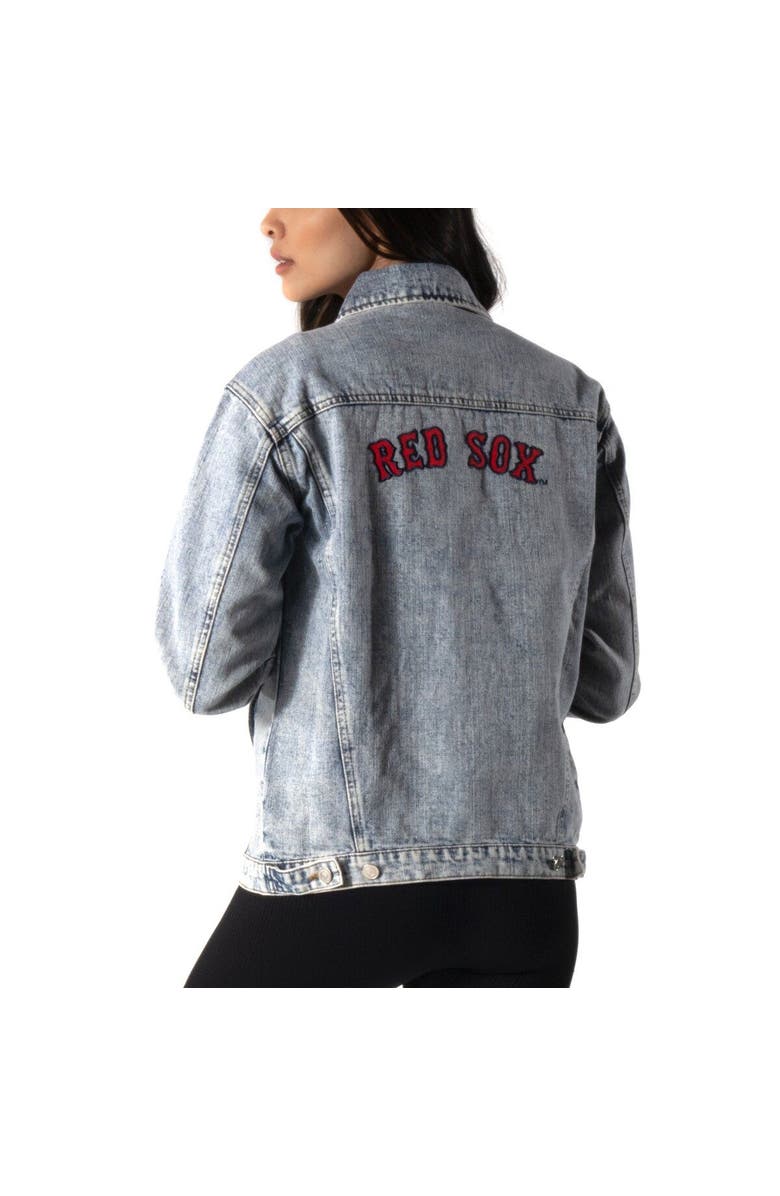 THE WILD COLLECTIVE Women's The Wild Collective Boston Red Sox Team Patch Denim Button-Up Jacket, Alternate, color, 