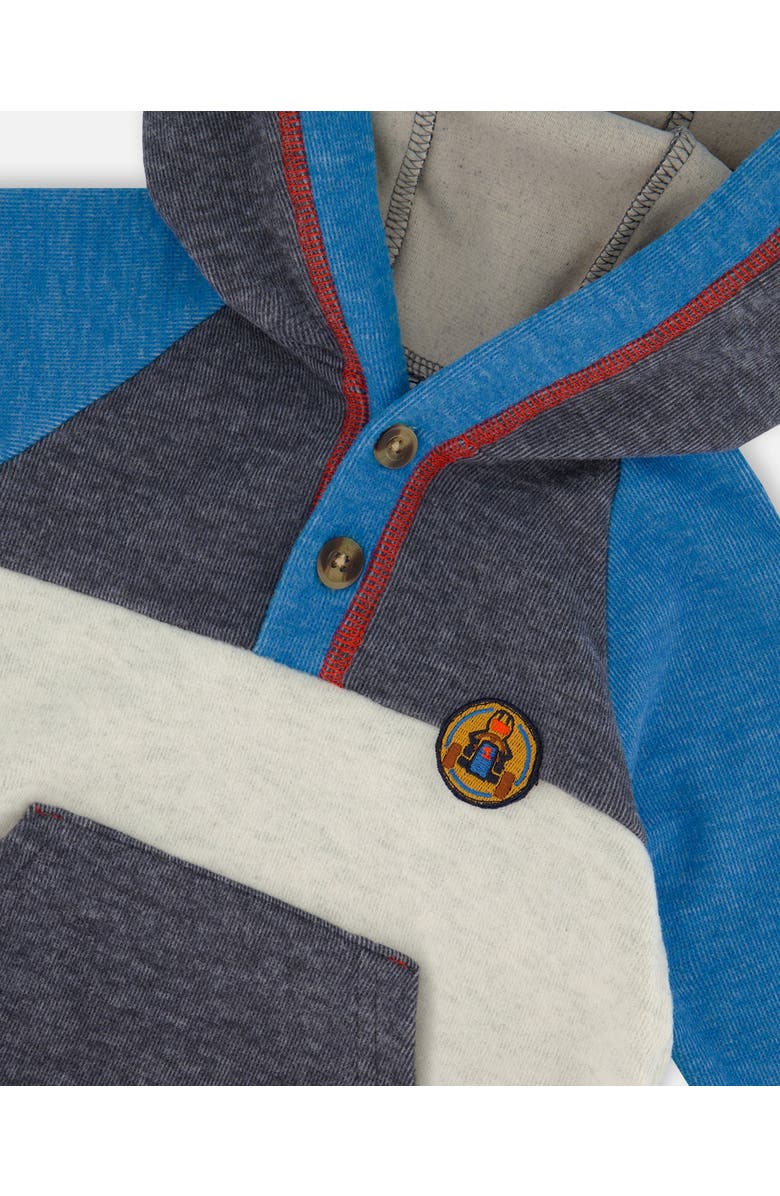 Deux par Deux Baby Boy's Super Soft Hooded Top And Brushed Jersey Pant Set Navy, Alternate, color, 