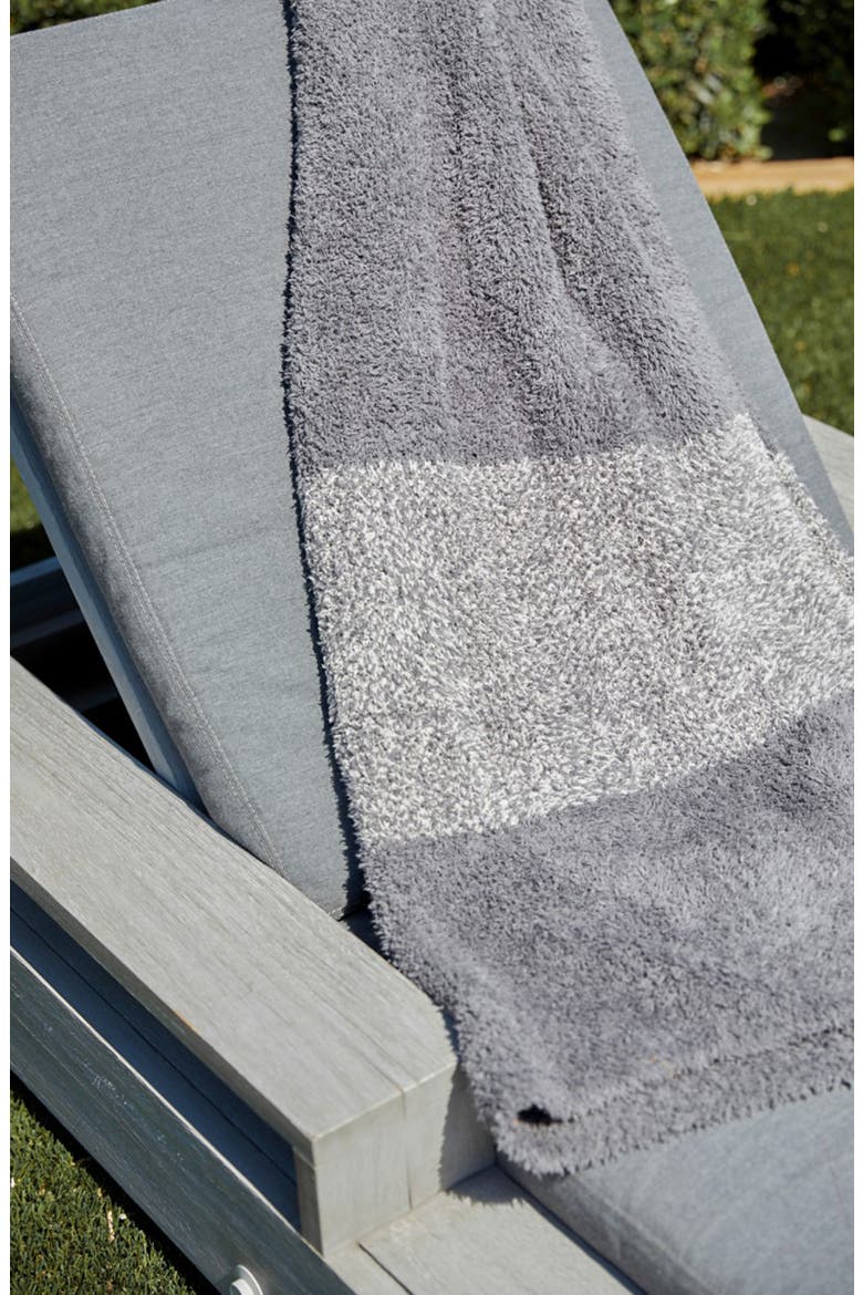 Luxe Heathered Stripe Throw Blanket, Alternate, color, LINEN-WARM GRAY