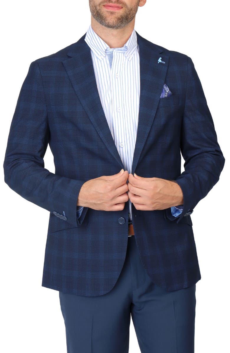 TailorByrd Glen Plaid Sport Coat, Main, color, Navy