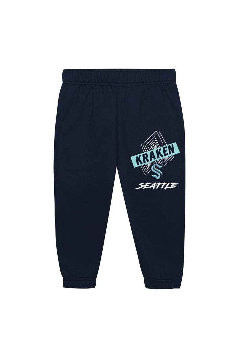 Toddler Mitchell & Ness Seattle Kraken Two-Piece Oversized Block Buster Fleece Sweatshirt & Pants SetSet, Alternate, color, Navy