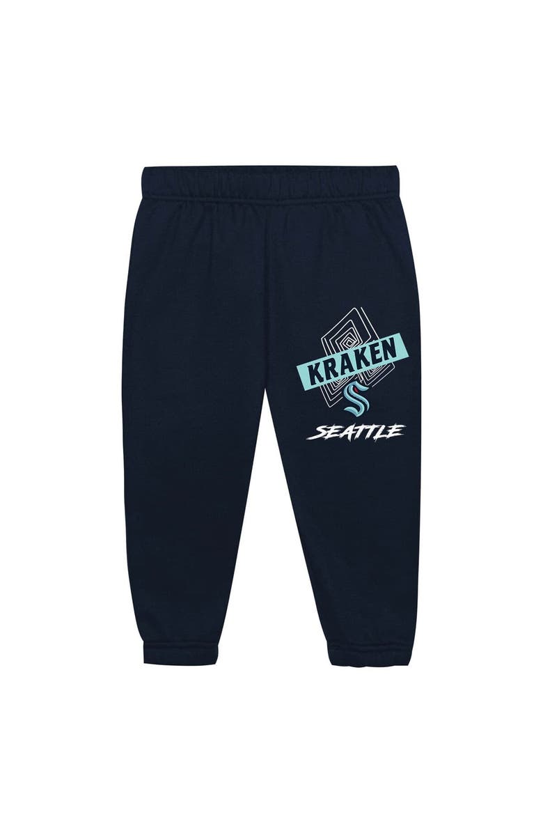 Mitchell & Ness Toddler Mitchell & Ness Seattle Kraken Two-Piece Oversized Block Buster Fleece Sweatshirt & Pants SetSet, Alternate, color, Navy
