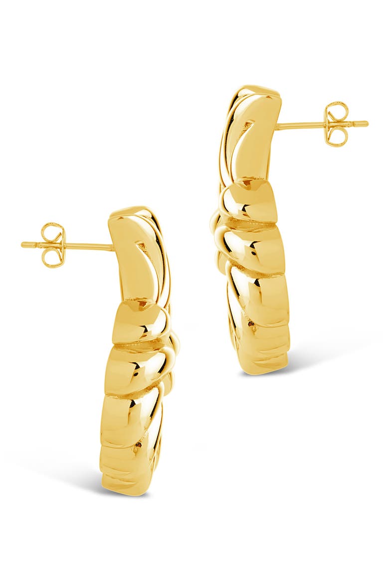 Twisted Croissant Stud Earrings, Alternate, color, GOLD